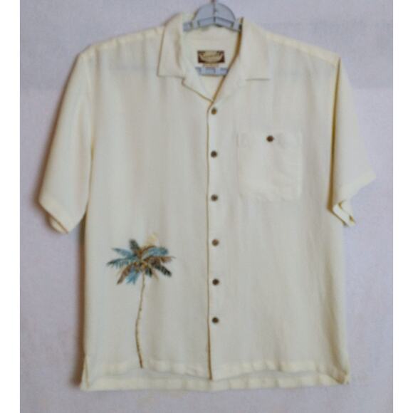Calypso Joe Palm Tree Hawaiian Button Down Shirt. XL. Cream - Picture 1 of 8